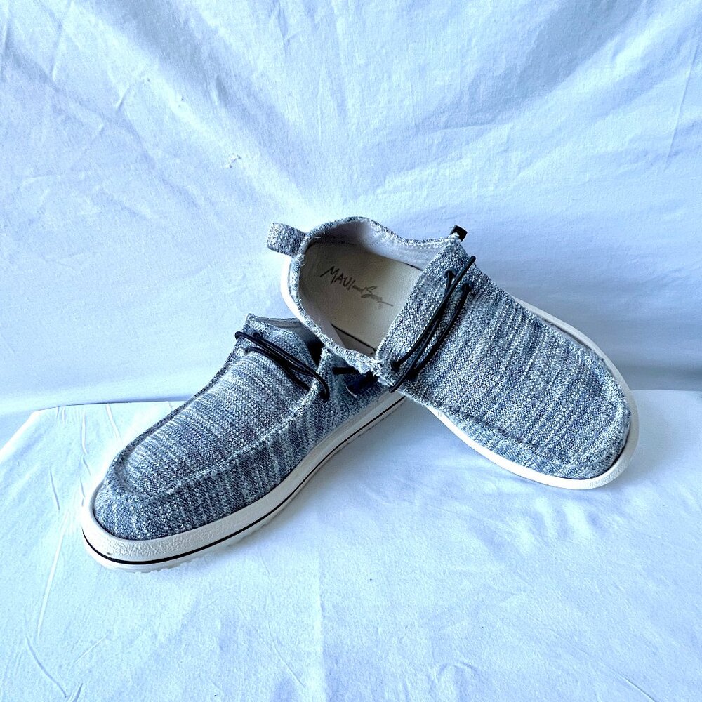 MAUI and Sons Gray Lightweight Slip-on Beach Loafers, Size 9, EC!